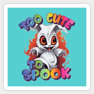 Too Cute To Spook Rainbowcore Rabbit Ghost Magnet